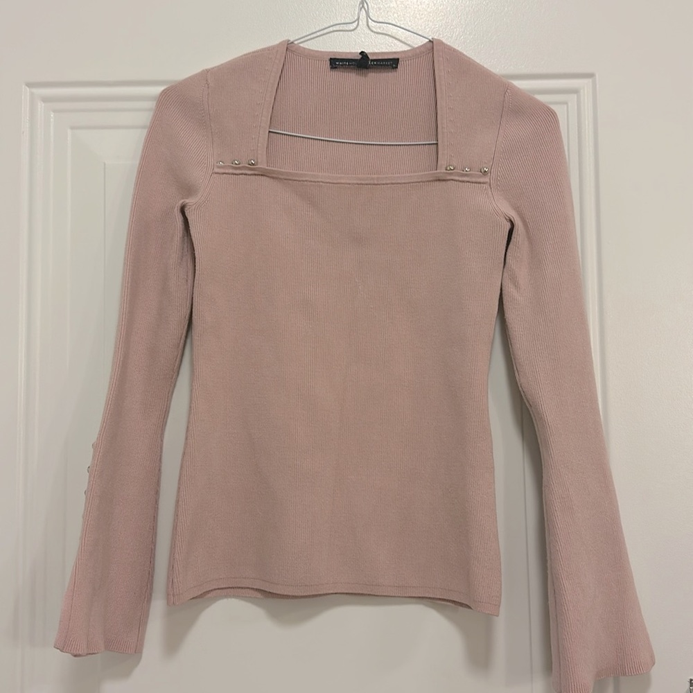 White House Black Market Pink Scoop Neck Sweater - Picture 2 of 7